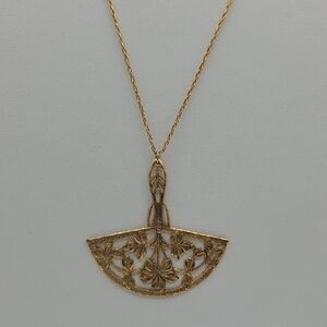 Beria Collection 18K Gold Filled Fan Pendant Necklace